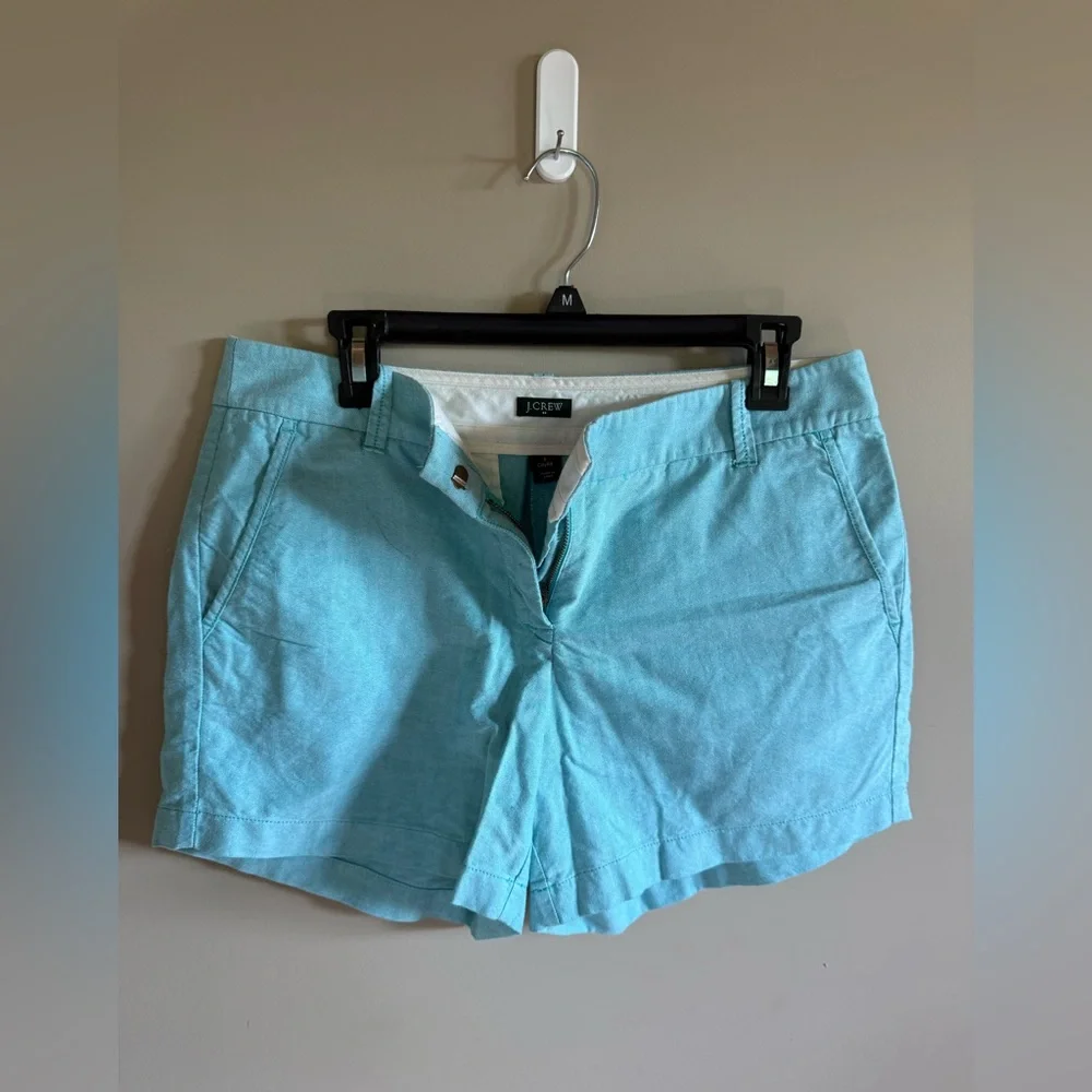 J Crew City Fit Women's Aqua Blue Cotton Shorts Size‎ 8